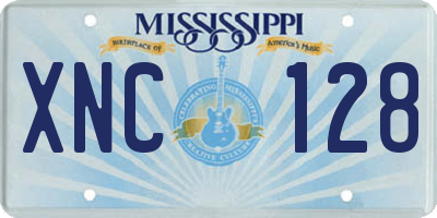MS license plate XNC128