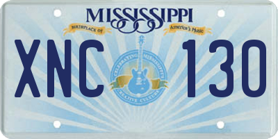MS license plate XNC130
