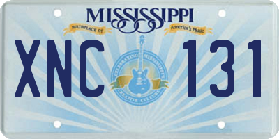 MS license plate XNC131