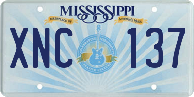 MS license plate XNC137
