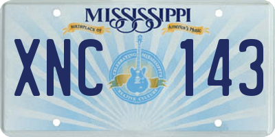 MS license plate XNC143