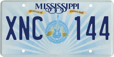 MS license plate XNC144