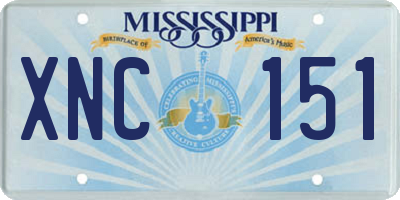 MS license plate XNC151
