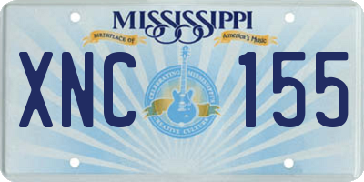 MS license plate XNC155