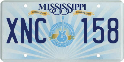 MS license plate XNC158