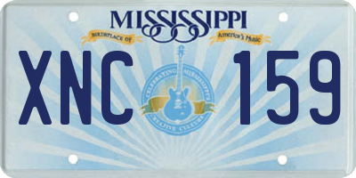 MS license plate XNC159