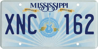 MS license plate XNC162