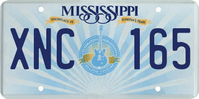 MS license plate XNC165