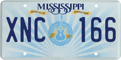 MS license plate XNC166