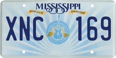 MS license plate XNC169