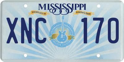 MS license plate XNC170
