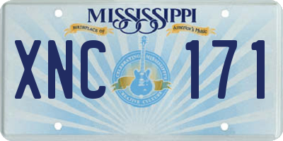 MS license plate XNC171