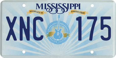 MS license plate XNC175