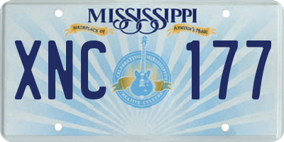 MS license plate XNC177