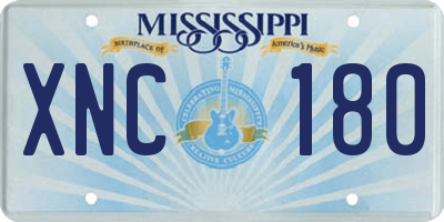 MS license plate XNC180