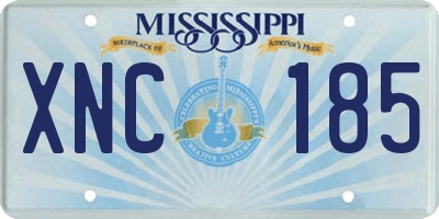MS license plate XNC185