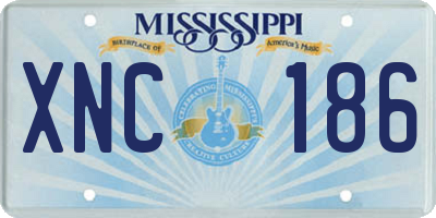 MS license plate XNC186