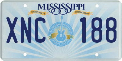 MS license plate XNC188