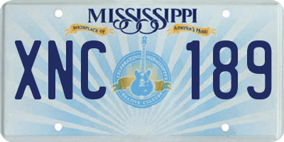 MS license plate XNC189