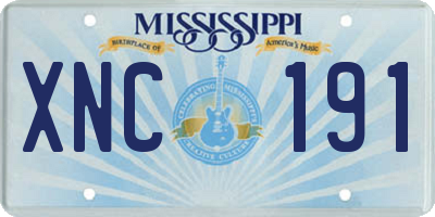 MS license plate XNC191