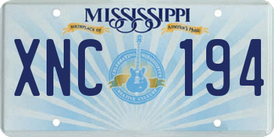 MS license plate XNC194