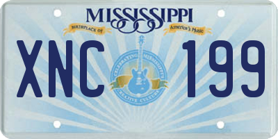 MS license plate XNC199