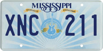 MS license plate XNC211