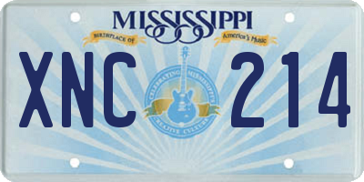 MS license plate XNC214