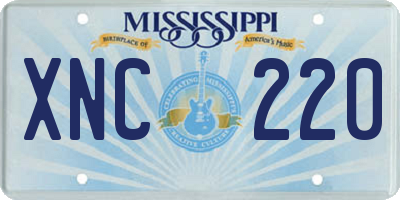 MS license plate XNC220