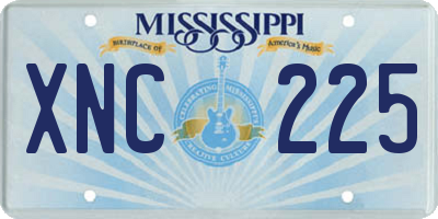 MS license plate XNC225