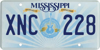 MS license plate XNC228