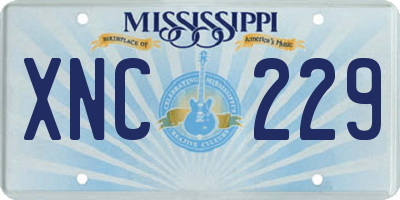 MS license plate XNC229