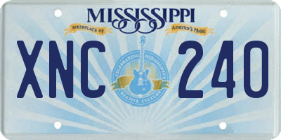 MS license plate XNC240
