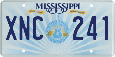 MS license plate XNC241