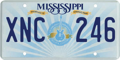 MS license plate XNC246