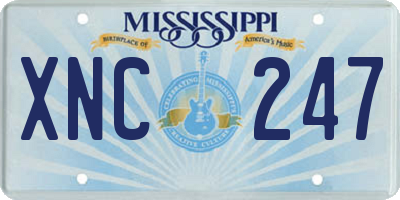 MS license plate XNC247