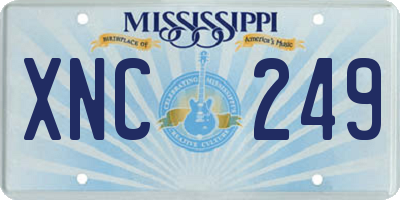 MS license plate XNC249