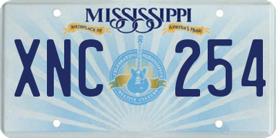 MS license plate XNC254