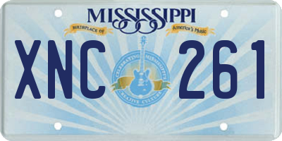 MS license plate XNC261
