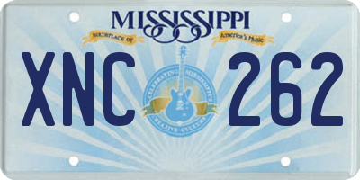 MS license plate XNC262