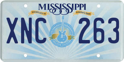 MS license plate XNC263