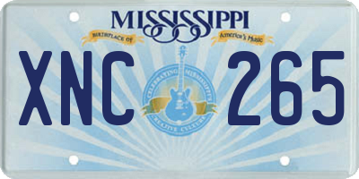 MS license plate XNC265