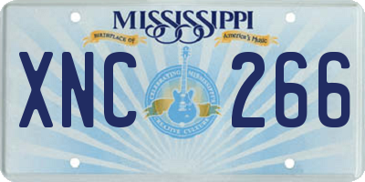 MS license plate XNC266