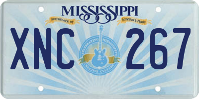 MS license plate XNC267