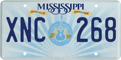 MS license plate XNC268