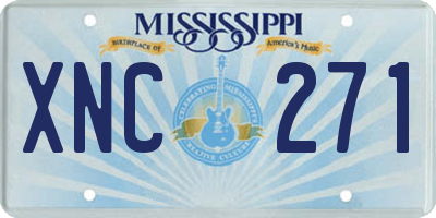 MS license plate XNC271