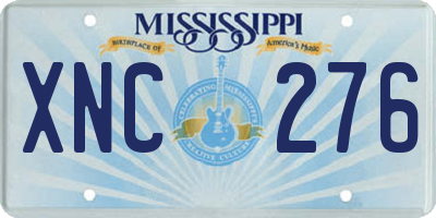 MS license plate XNC276