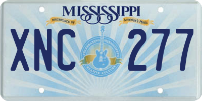 MS license plate XNC277