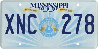 MS license plate XNC278