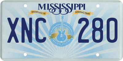 MS license plate XNC280